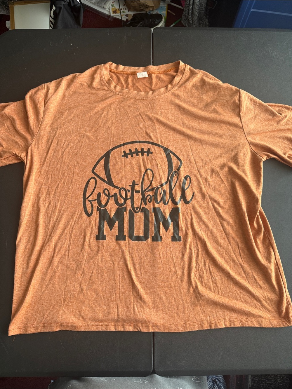 Football Mom Graphic Tee - Rust Orange
